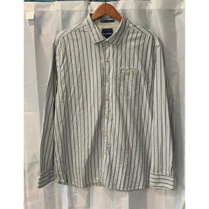 Tommy Bahama Men's Size XL Button Down Stripes Blue Long Sleeve Casual Shirt